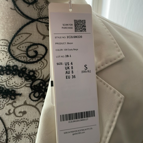 NWT Goella Worsted Wool One Button Blazer - Picture 4 of 13